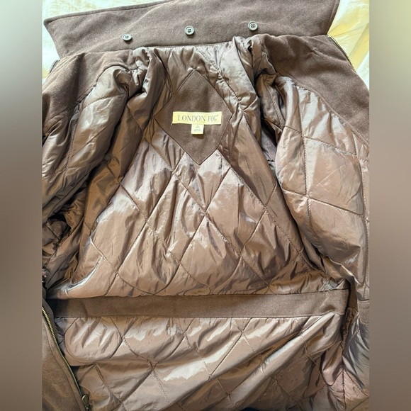 Men’s London Fog Brown Zip Up Jacket/ Coat Size Medium - Picture 7 of 9